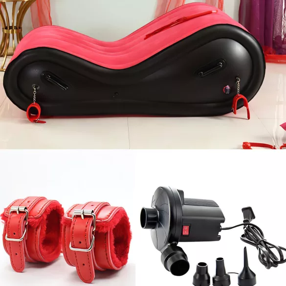 Magic Pillow - Inflatable BDSM Sex Furniture with Cuffs - Large (Red)