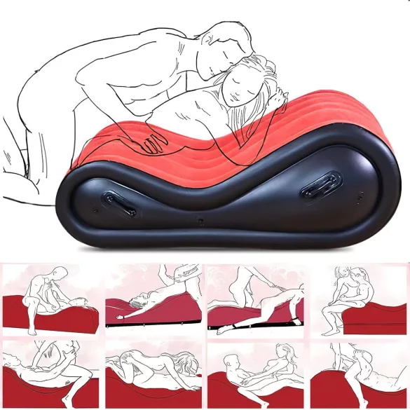 Magic Pillow - Inflatable BDSM Sex Furniture with Cuffs - Large (Red)