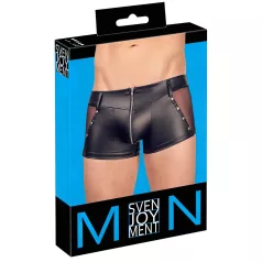 Svenjoyment - shiny zip-up men’s boxer shorts (black) - L