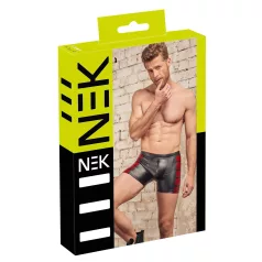 NEK - Black Boxer Briefs with Red Side Panels and Zipper - L