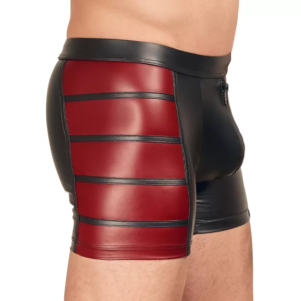 NEK - Black Boxer Briefs with Red Side Panels and Zipper - L