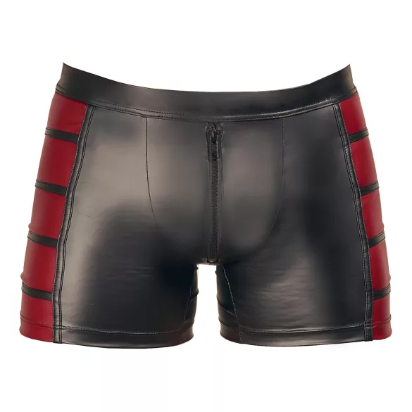 NEK - Black Boxer Briefs with Red Side Panels and Zipper - L