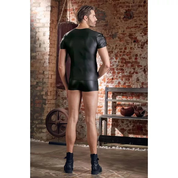 NEK - Matte Finish Men's Black Short Sleeve Top