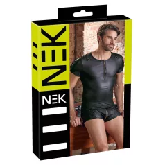 NEK - Matte Finish Men's Black Short Sleeve Top - M
