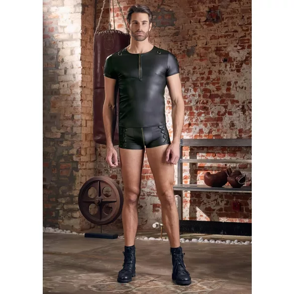 NEK - Matte Finish Men's Black Short Sleeve Top - L