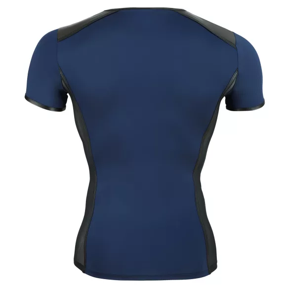 NEK - Men's Black Lace-Up Top with Fishnet Details (Blue) - L