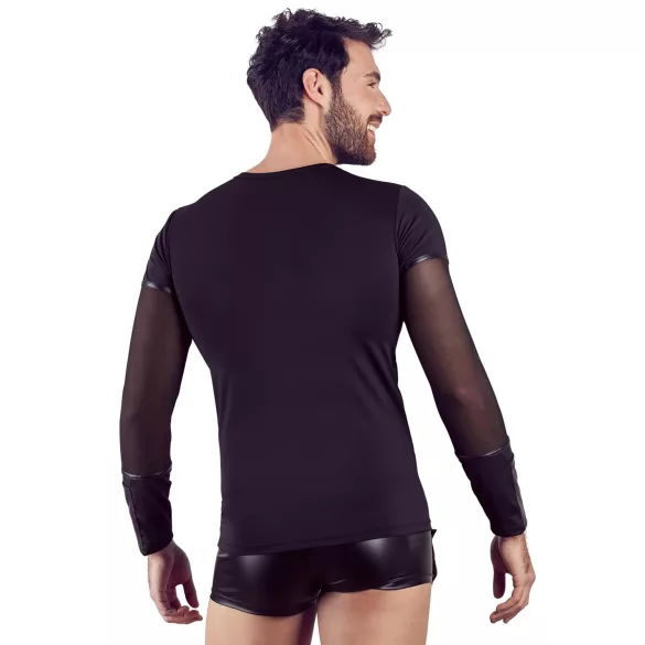 NEK - Cross-Strap Long Sleeve Men's Top (Black) - XL