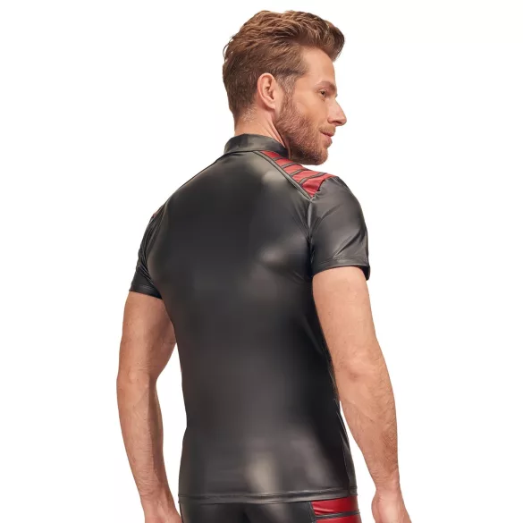 NEK - Men's Black Zip-Up Jacket with Red Accents - L