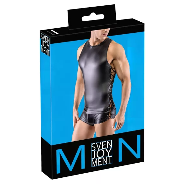 Svenjoyment - Lace-up Matte Men's Top (Black) - M