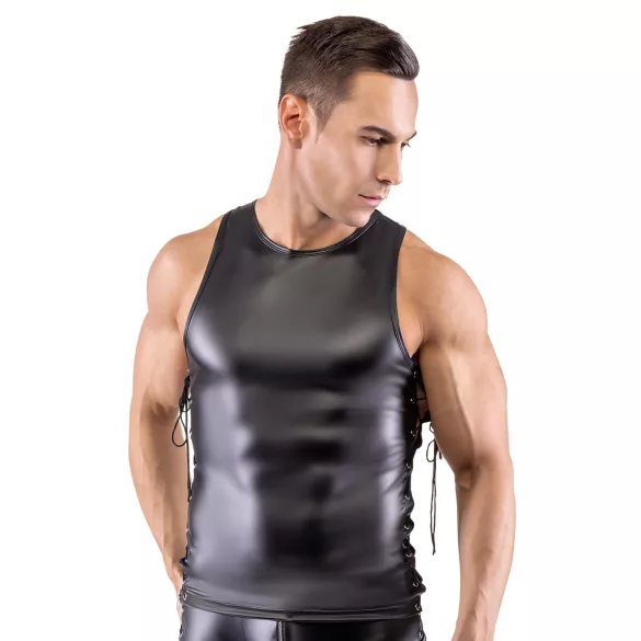 Svenjoyment - Lace-up Matte Men's Top (Black) - M