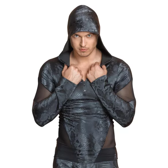 NEK - Men's Black Hoodie with Snake Print