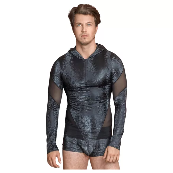 NEK - Men's Black Hoodie with Snake Print