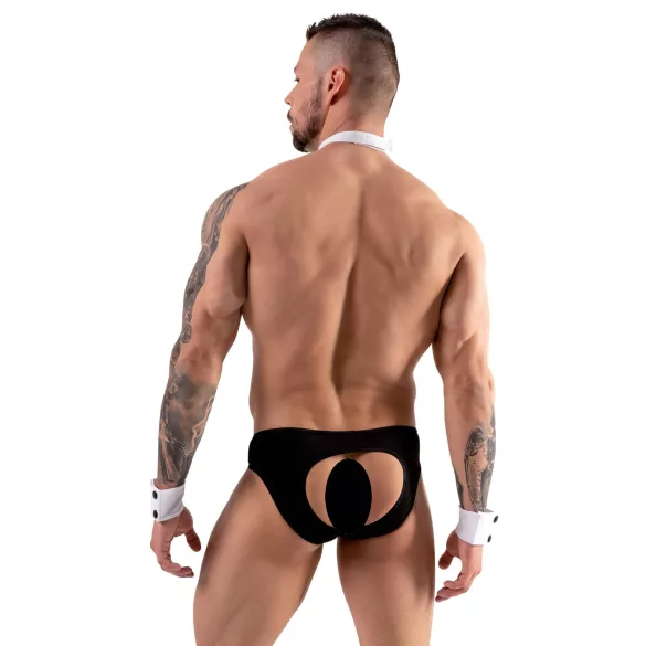 Svenjoyment - Men's Waiter Thong Costume Set (Black & White) - M