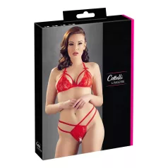 Cottelli - Open Lace Bra Set (Red)