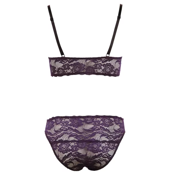 Cottelli - Floral Lace Bra Set (Purple) - L