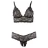 Cottelli Plus Size - Lace Lingerie Set (Black) - XXL