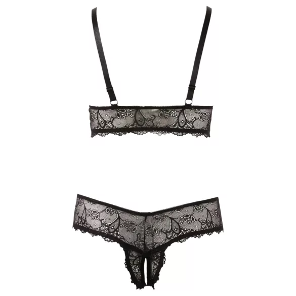 Cottelli Plus Size - Lace Lingerie Set (Black) - XXL