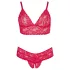 Cottelli Plus Size - Soft Lace Bra Set (Red) - 3XL