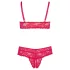 Cottelli Plus Size - Soft Lace Bra Set (Red) - 3XL