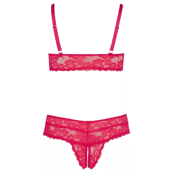 Cottelli Plus Size - Soft Lace Bra Set (Red) - 4XL