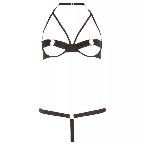 Cottelli - Black Metal Ring Bra Set - 80B/M