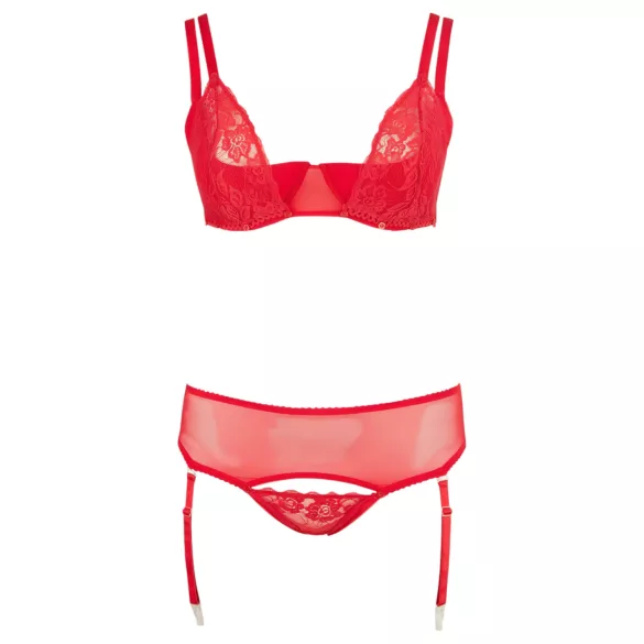 Cottelli Plus Size - Versatile Lingerie Duo (Red) - 90E/XL