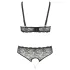 Cottelli Plus Size - Beaded Bra Set (Black)  - 2XL