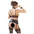 Cottelli Bondage - Lustrous Lace Lingerie Set (4-Piece) - XL