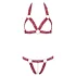 Cottelli - Metallic Ring Open Bra Set (Red)