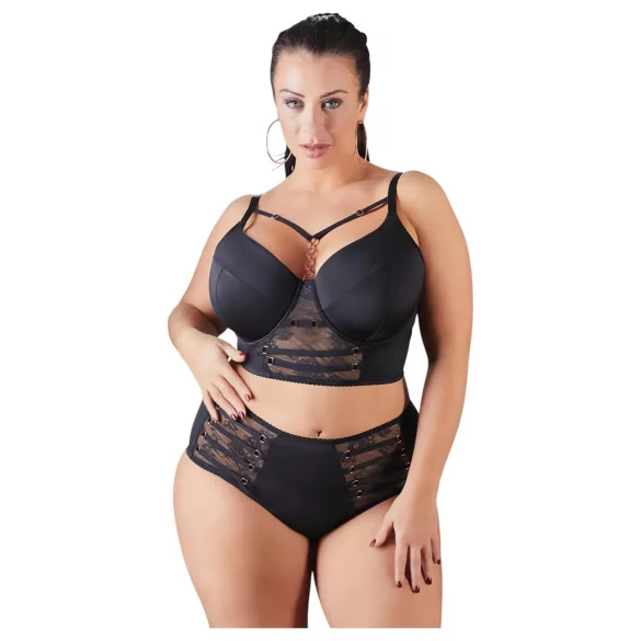 Cottelli Plus Size - Strappy Lace Bra (Black) - 95F