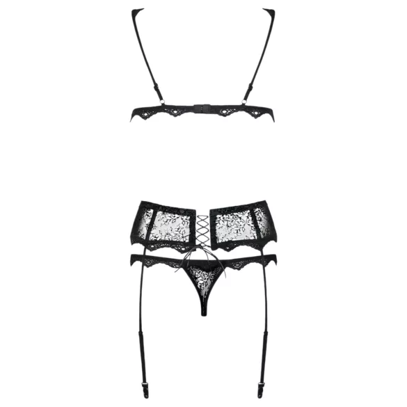 Obsessive Emperita - Black Lingerie Set with Delicate Embroidery