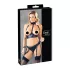 Cottelli Bondage - Shiny Black Bust Lifter Set with Cuffs - XL