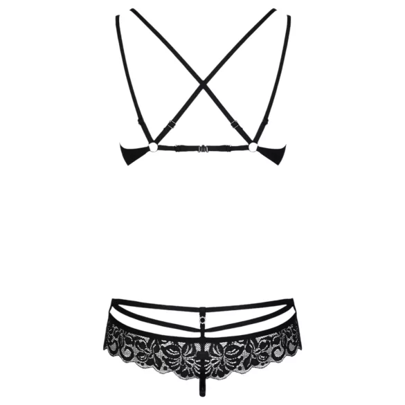 Obsessive 860-SET-1 - Rosy Lace Bra Set (Black)