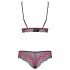 Obsessive Tulia - Lace Lingerie Set (Black-Pink) - L/XL