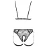 Cottelli - Chain Decorative Body Harness - 2 Piece (Black)  - L