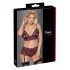 Cottelli Curves - Floral Open Bra Set (Black) - 3XL/4XL