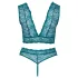 Cottelli Curves - Lace Corset Lingerie Set (Blue)
