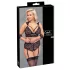 Cottelli Bondage Plus Size - Lace Bra Set (Black) - 3XL