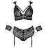Cottelli Bondage Plus Size - Lace Bra Set (Black) - 3XL