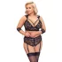 Cottelli Bondage Plus Size - Lace Bra Set (Black) - 4XL