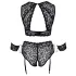 Cottelli Bondage Plus Size - Lace Bra Set (Black) - 4XL