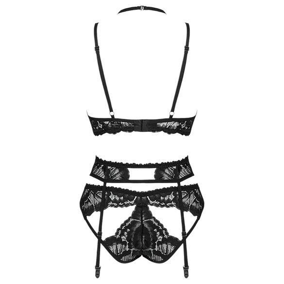 Obsessive Alessya - Black Lace Lingerie Set - M/L