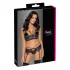 Cottelli - 3-Piece Lace Lingerie Set (Black-Violet)