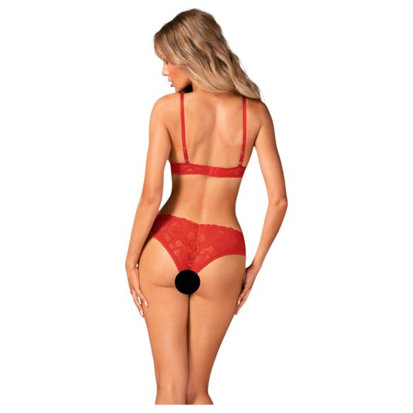 Obsessive Atenica - Cross-Strap Lingerie Set (Red)