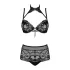 Obsessive Elizenes - Patterned, Sheer Black Bra Set
