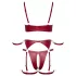 Cottelli Bondage - Shiny Red Bra Set & Handcuffs - M