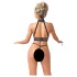 Abierta Fina - Chain Open Lingerie Set (Black) - M