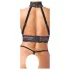Abierta Fina - Chain Open Lingerie Set (Black) - L