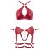 Cottelli Bondage - Cross-Strap Bra Set (Red) - M