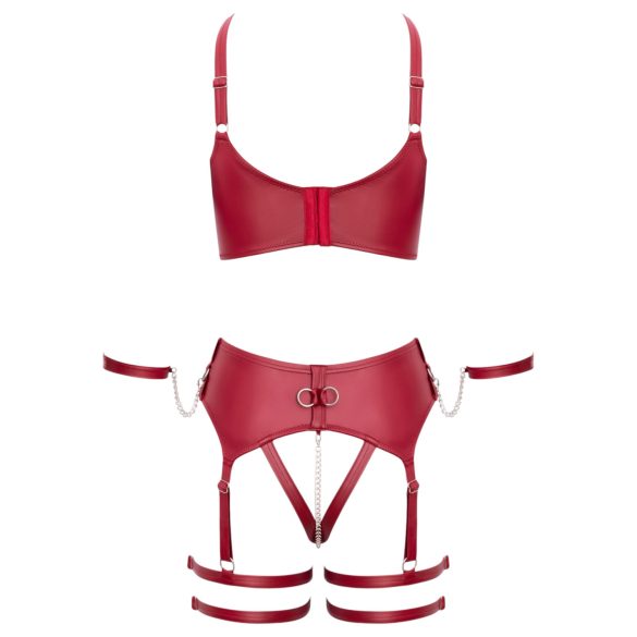 Cottelli Bondage - Cross-Strap Bra Set (Red) - M